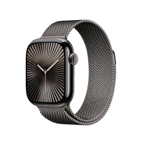Apple Watch Series 10 GPS + Cellular • Caixa ardósia de titânio – 42 mm • Pulseira ardósia estilo milanês