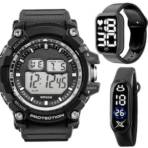 Relógio Masculino Digital Prova Dagua + Relogio Bracelete Cronometro Data Pulseira Ajustavel Alarme