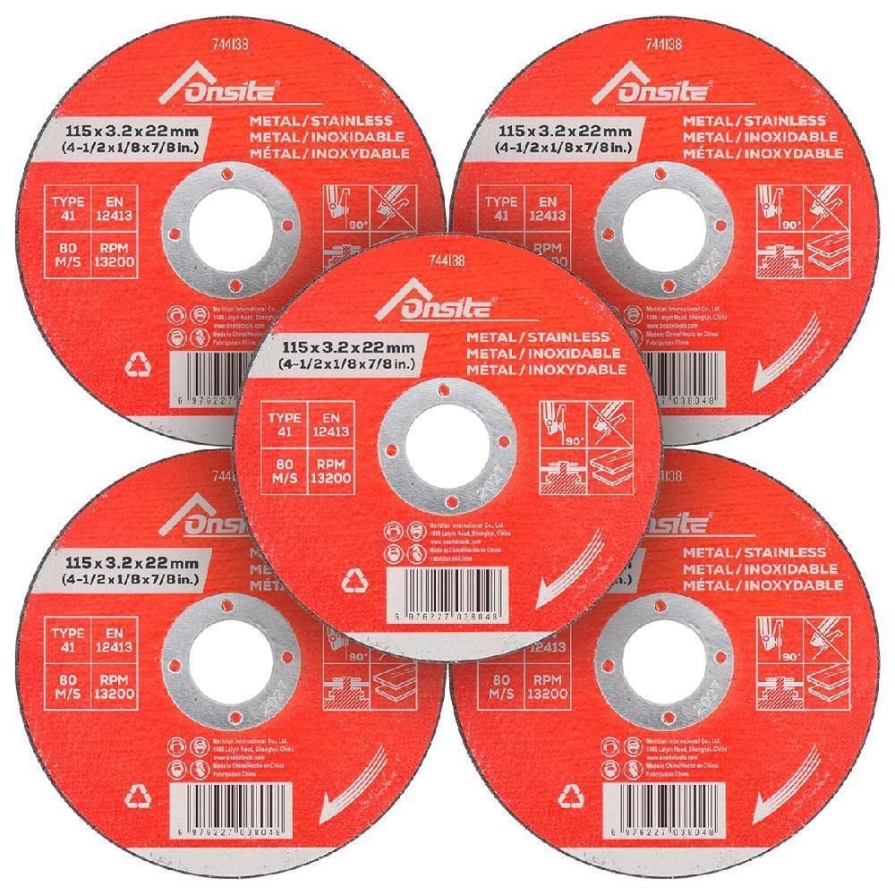 Kit Disco De Corte 4.1/2`` X 3,2Mm X 7/8`` Com 5 Un - Onsite