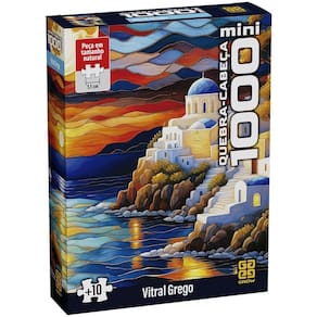 Mini Quebra-Cabeça 1000 Peças Vitral Grego