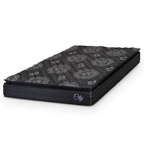Colchão Solteiro Molas Ensacadas City Pillow Top 88x188x23cm Preto Hellen Black