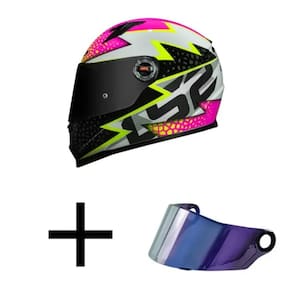 Capacete Ls2 Ff358 Classic Speedy Rosa Com Viseira Camaleâo