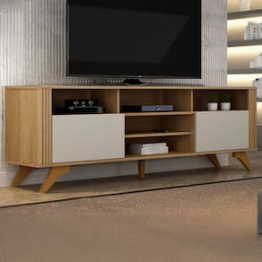 Rack para TV Até 65 Polegadas Mariana 2 Portas Cinamomo/Off White - Valdemóveis