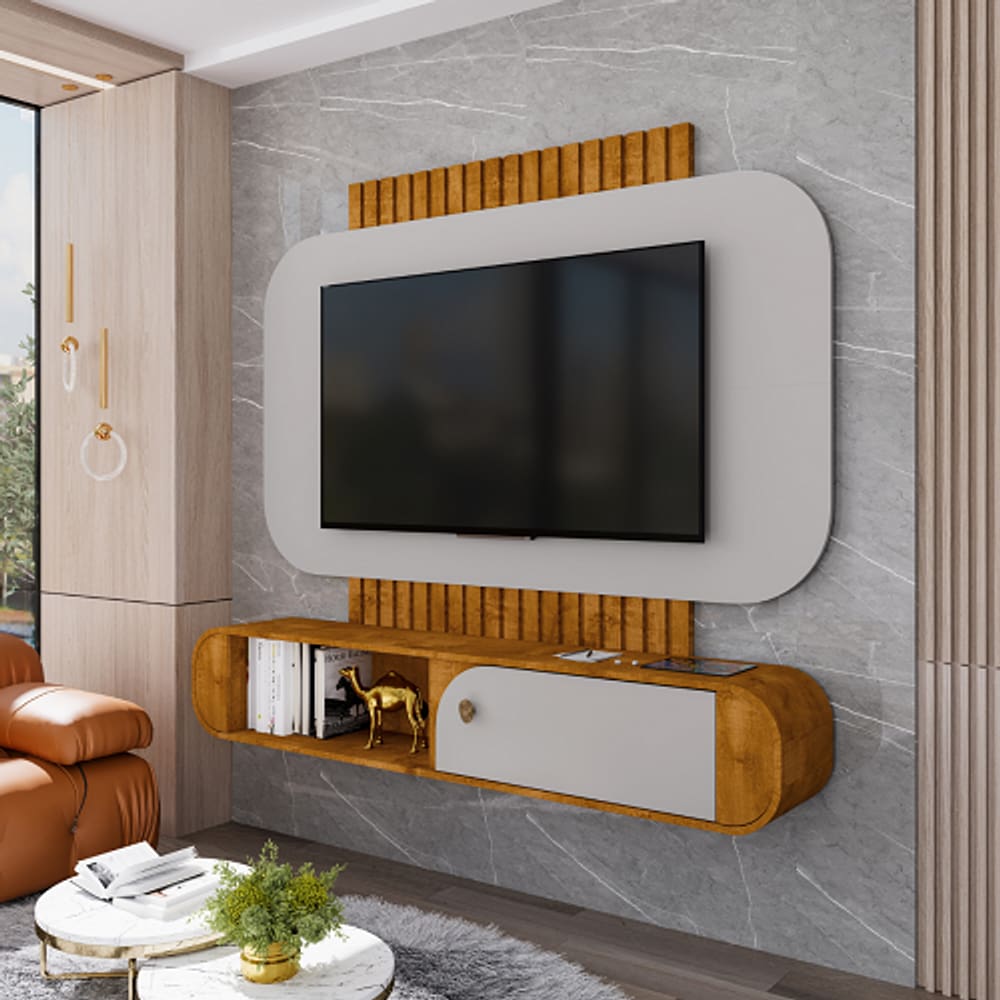 Painel Jurerê Naturalle/Off White - Bechara Móveis