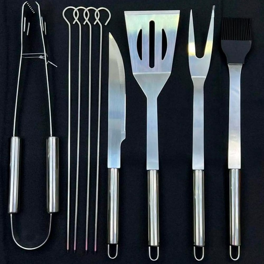 Kit Churrasco Com Faca Garfo E Estojo Reforçado