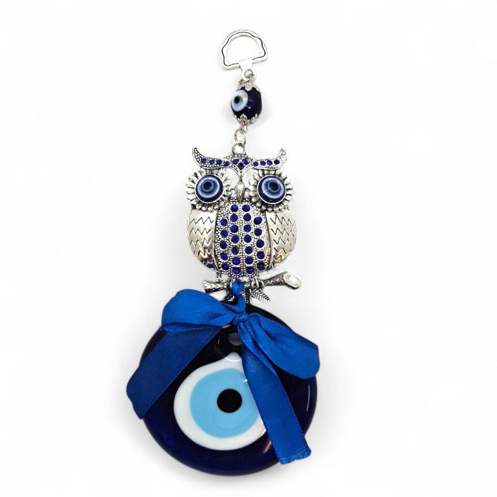 Móbile Olho Grego Coruja Afasta Todo o Mau Olhado 21 cm