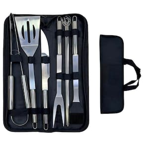 Kit Churrasco Reforçado Com Faca Garfo E Acessórios