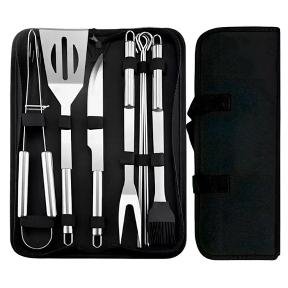 Kit Churrasco Profissional Completo Com Utensílios Inox