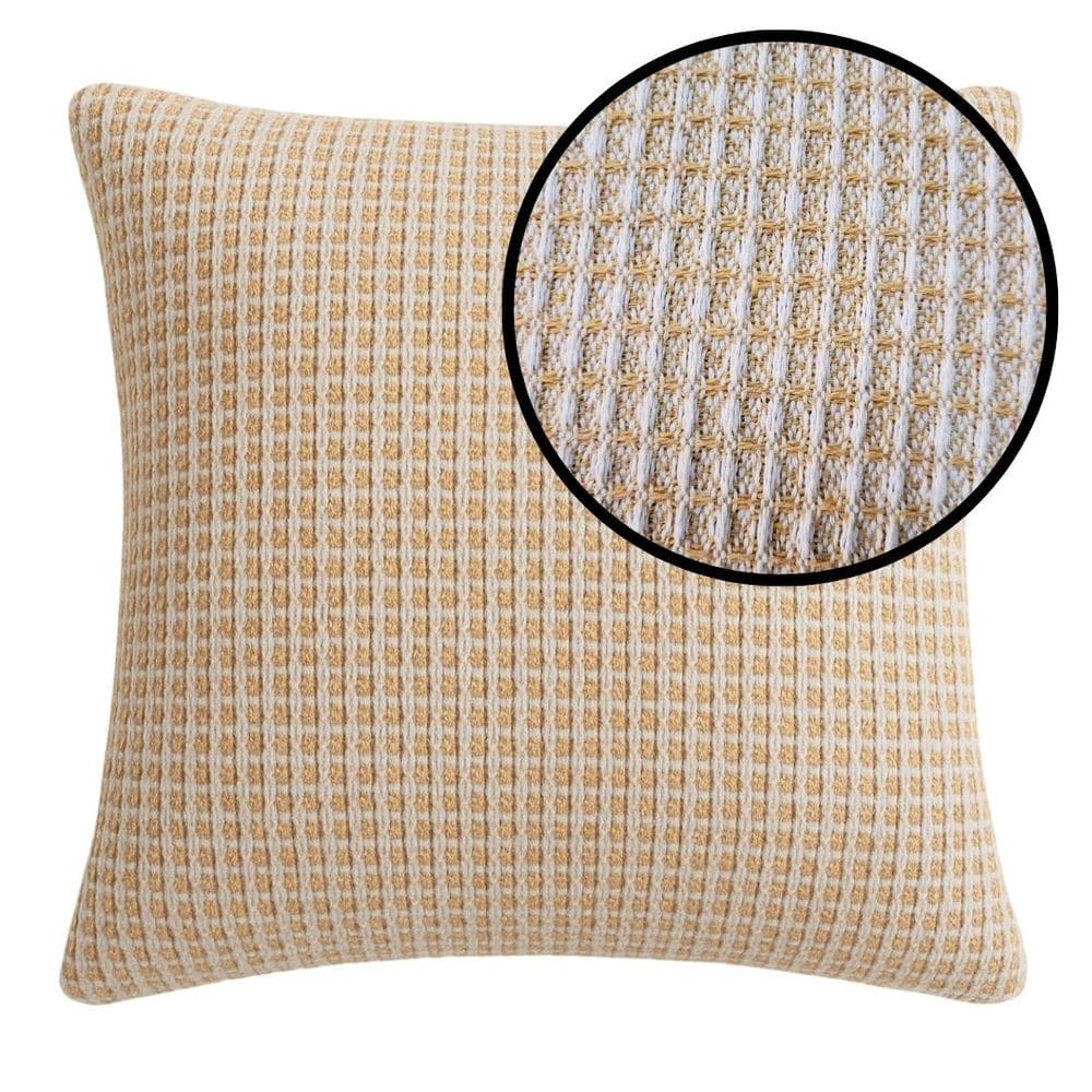 Capa de Almofada Tecido Trama Atlas Bege e Branco 42x42cm - Jolitex