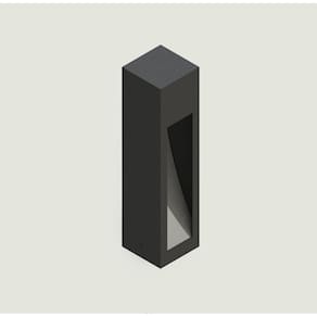 Poste Balizador Côncave em Alumínio Preto Externo 1GU10 30cm Incolustre