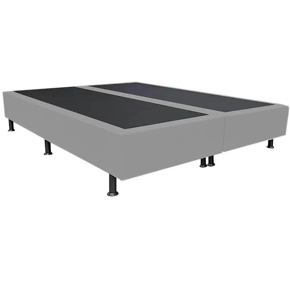 Base Box Bipartida Universal Queen em Corino 37x198x158 Cor Cinza