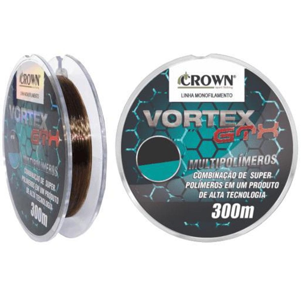 Linha Pesca Monofilamento Crown Vortex Gtx 0,33Mm 25Lb 300Mt