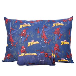 Jogo De Cama Infantil Spider Man Blue Solteiro 100% Algodão Disney Simples 2 Peças Malha Portallar
