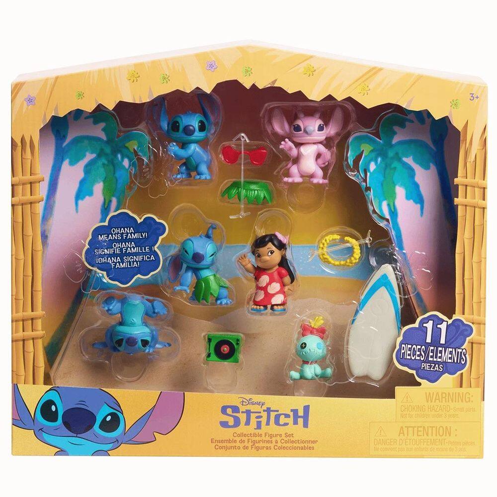 Set de Figuras Stitch Colecionáveis Com Acessório Disney