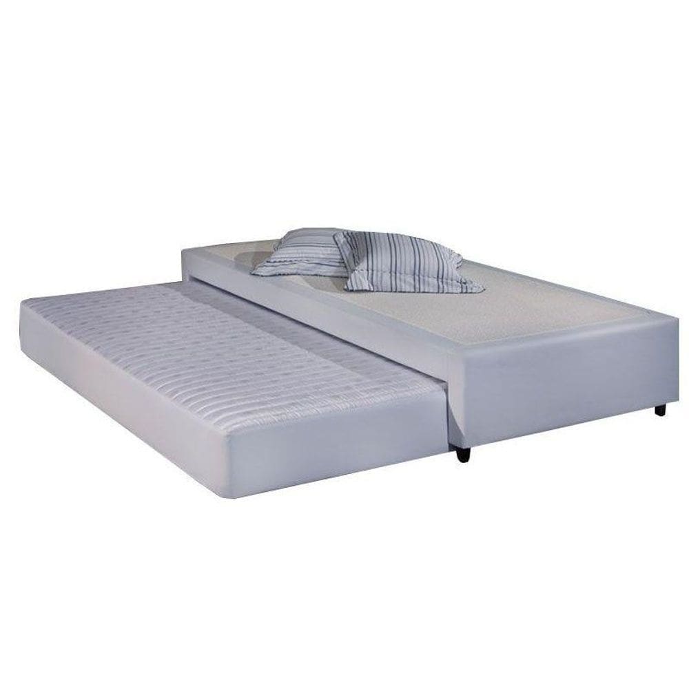 Cama Box Base c/ Auxiliar Solteirao MH1453 Bordado White (96x203x28) - Herval