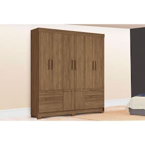 Guarda Roupa Casal 8 Portas e 4 Gavetas c/ Pés Curitiba 8.4 Jatobá - Santos Andirá