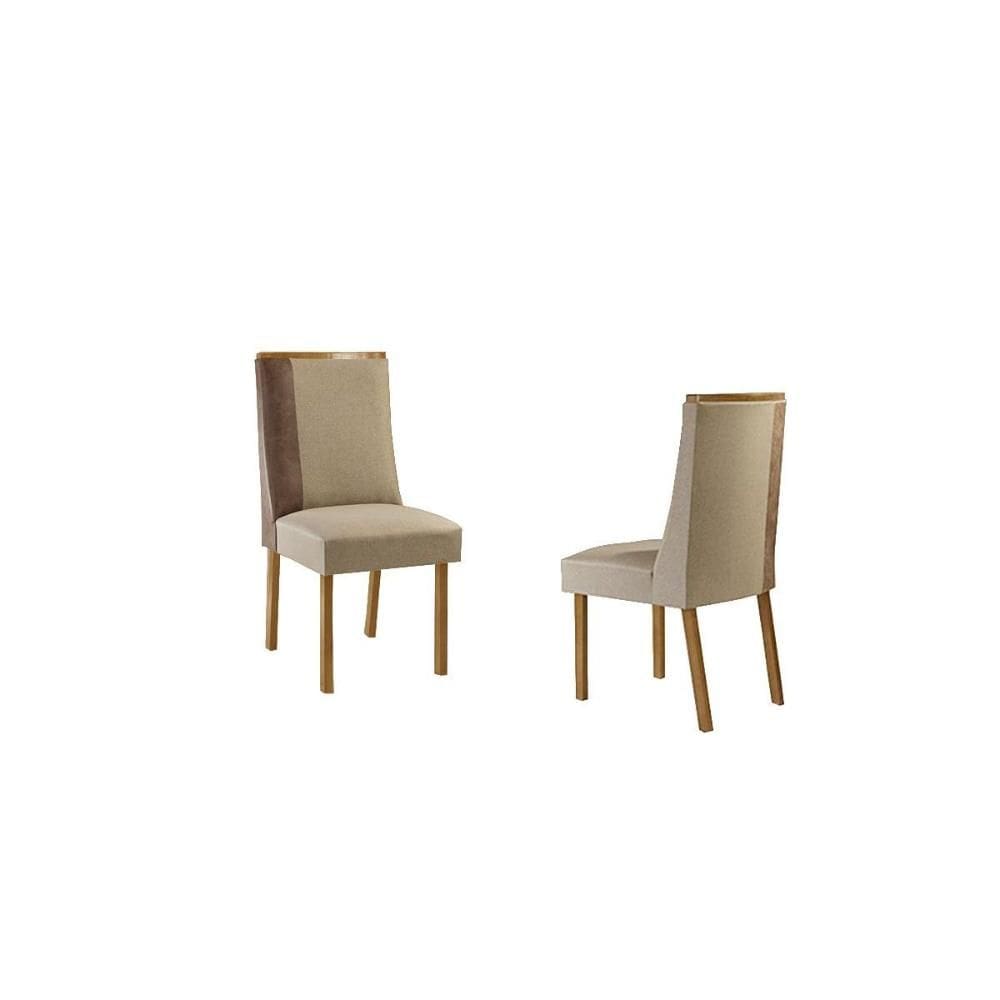 Cadeira Sala de Jantar Tília Kit 2 un Naturalle/Suede Creme/ano Capuccino - Rufato