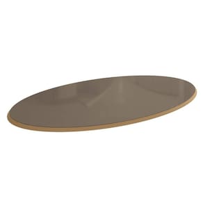 Tampo Mesa Sala de Jantar Madeirado c/ Vidro TA61 Jantar/Premium Redondo 180X105cm Freijo/Bronze - Kappesberg