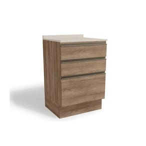 Balcão de Cozinha c/ Tampo Maxxi G743 c/ 3 Gavetas 60cm Nogal/Orion - Kappesberg