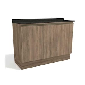 Balcão de Cozinha c/ Tampo Maxxi G745 c/ 2 Portas 120cm Nogal/Preto Brilho - Kappesberg