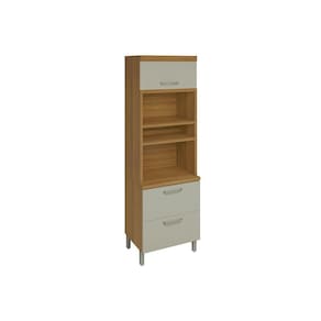 Paneleiro de Cozinha Princesa Torre Quente c/ 2 Portas e 1 Gavetas 70cm Freijo/Off White - Nesher