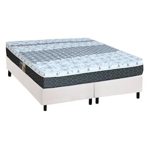 Conjunto Box Queen: Colchão Molas Castor Bonnel System Class + Base CRC Courano White (158x198)