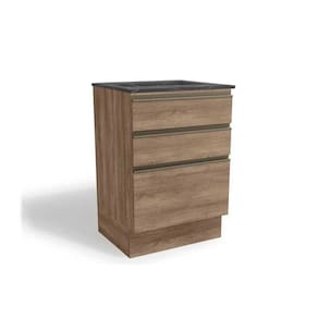 Balcão de Cozinha c/ Tampo p/ Cooktop Maxxi G743 c/ 3 Gavetas 60cm Nogal/Cinzel - Kappesberg