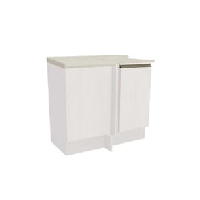 Balcão de Cozinha c/ Tampo Maxxi G748 Canto Reto c/ 1 Porta 80cm Branco/Orion - Kappesberg