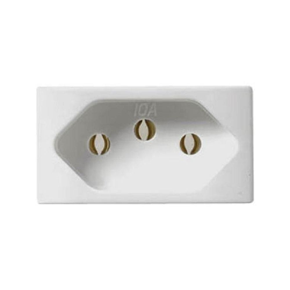Kit 50 Modulo Tomada 2P+T 20A 250V Branco Pezzi Linha 50000