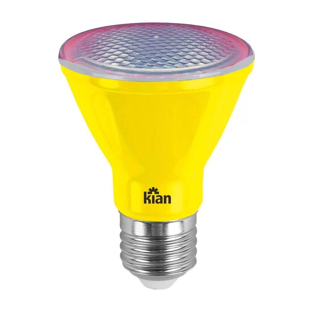 10Un Lampada Led Decorativa Par20 6W Amarelo Bivolt E27 Kian