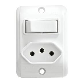 Interruptor Simples 10A + Tomada 2P+T 20A 250V Branco Pezzi