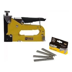 Grampeador Marceneiro Tapeceiro Dtools Pro Com 1000 Grampos