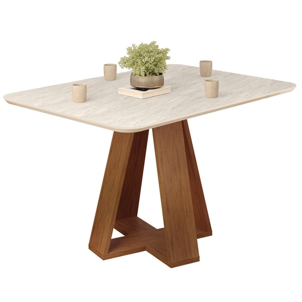 Mesa Jantar Retangular 120x90 cm Sem Vidro Kiara Freijo Quartzo Dj Moveis