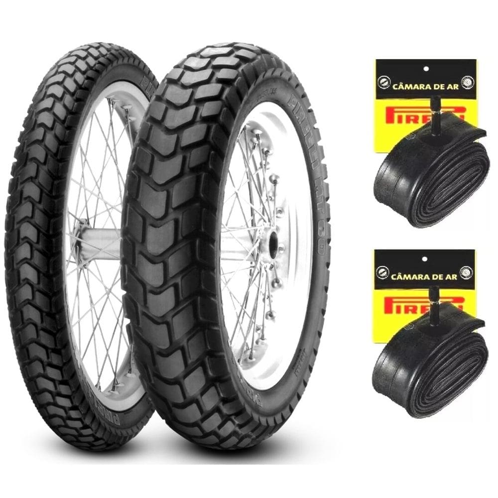 Par Pneu Bros 150 Xre 190 110/90-17 + 90/90-19 PIRELLI + CAMARAS DE AR PIRELLI
