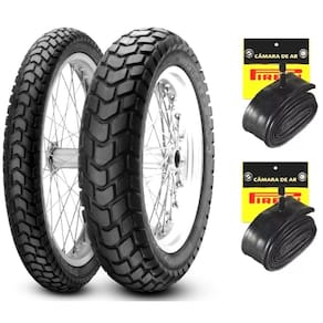 Par Pneu Bros 150 Xre 190 110/90-17 + 90/90-19 PIRELLI + CAMARAS DE AR PIRELLI