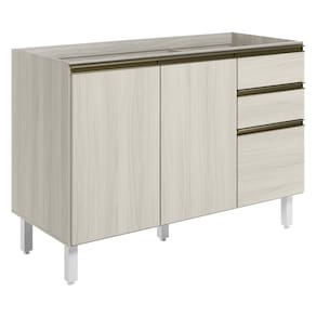 Balcao Para Pia 2P 3G 120cm MDF Kali 16417 Bianco Toq Bianco Toq Nicioli