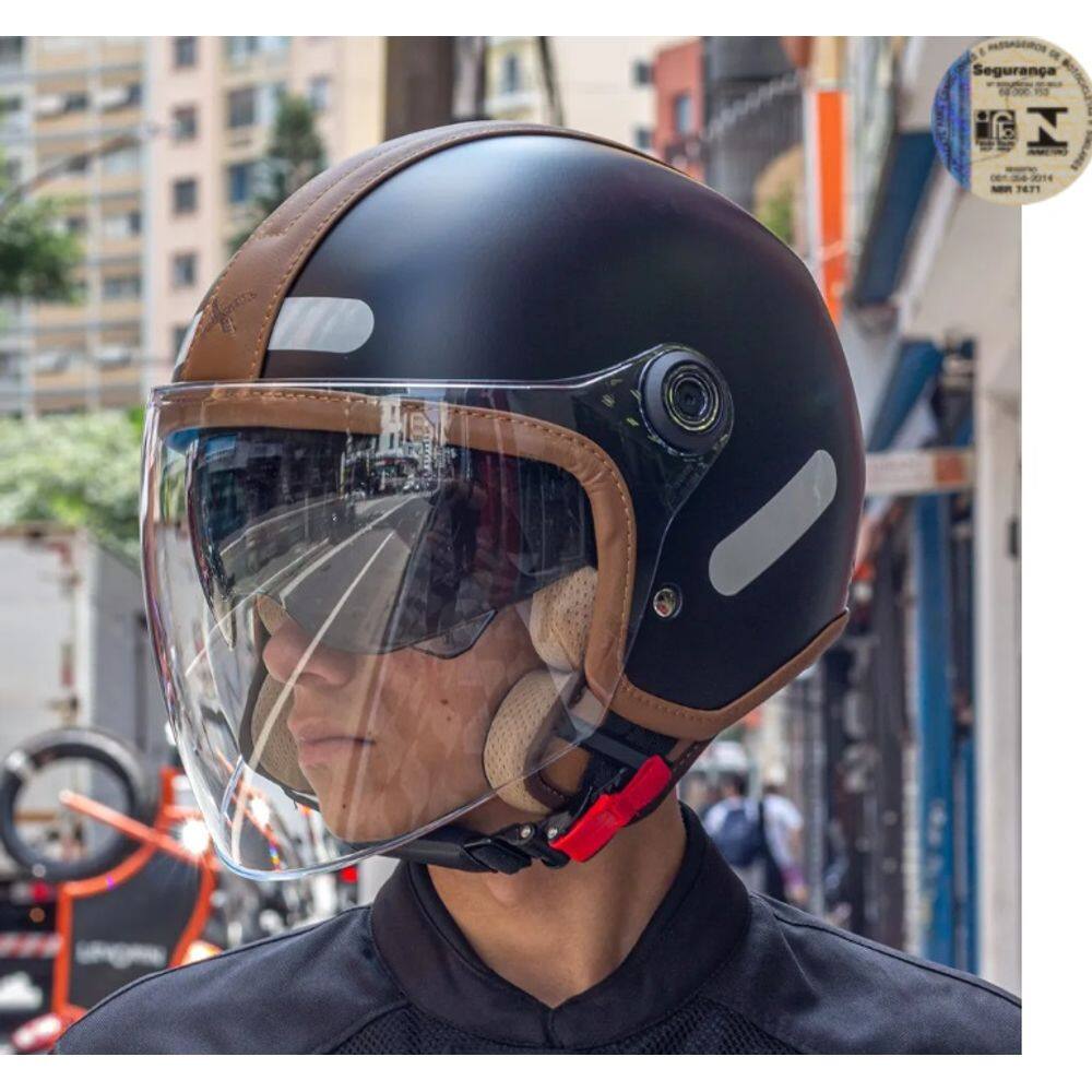 Capacete NEXX Y.10 Midtown Preto/Caramelo 60