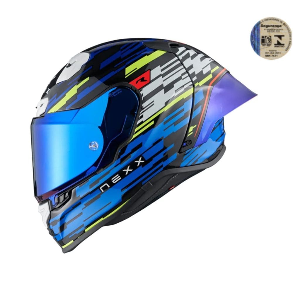Capacete NEXX X.R3r Glitch Racer Azul Neon 60