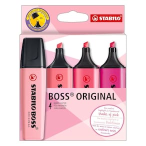 Kit 4 Marca Texto Stabilo Boss Shades of Pink Blister - Stabilo | Papelaria | Anotação | Material Escolar | Rosa |