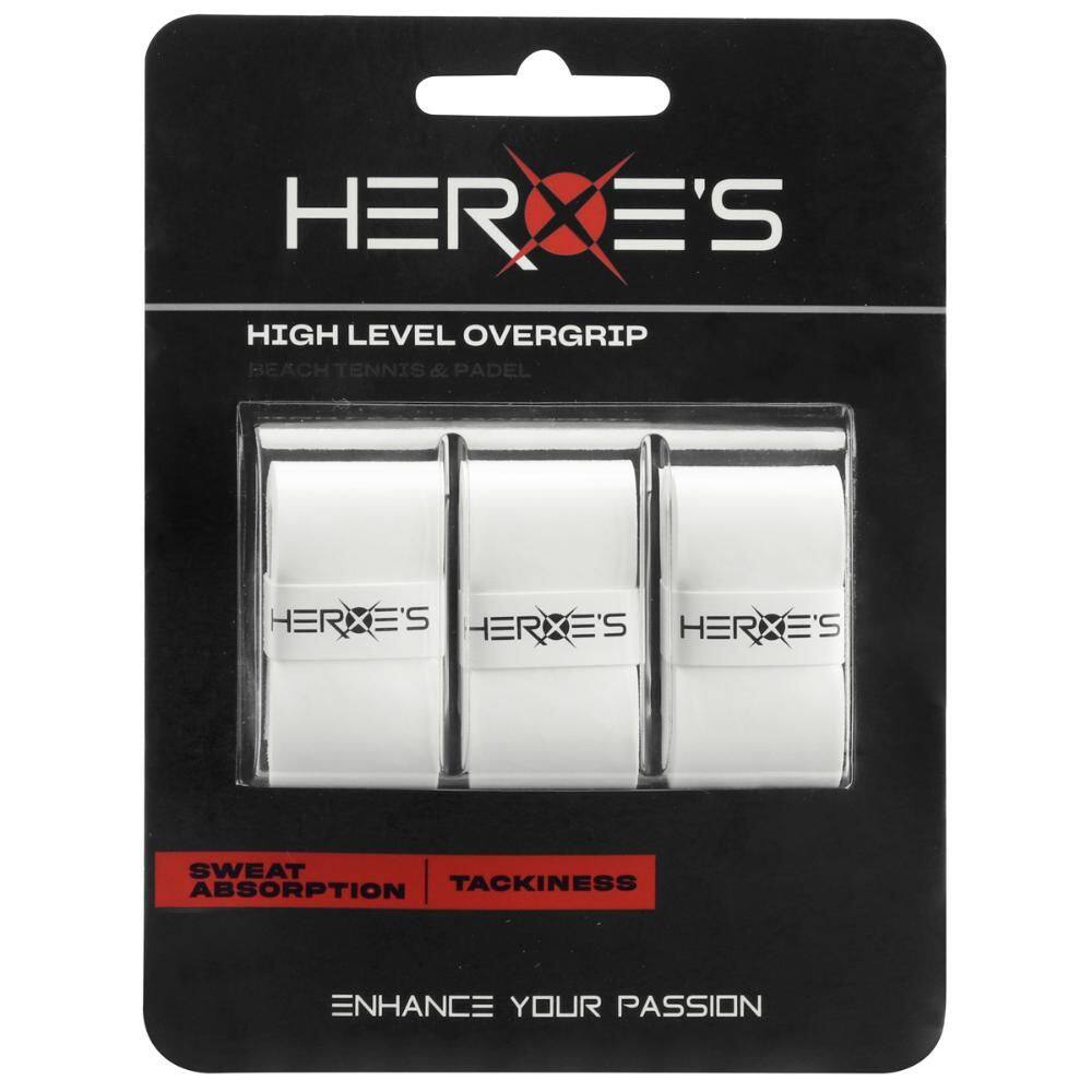 Overgrip Heroes High Level Beach e Padel Com 03 Unidades Branco