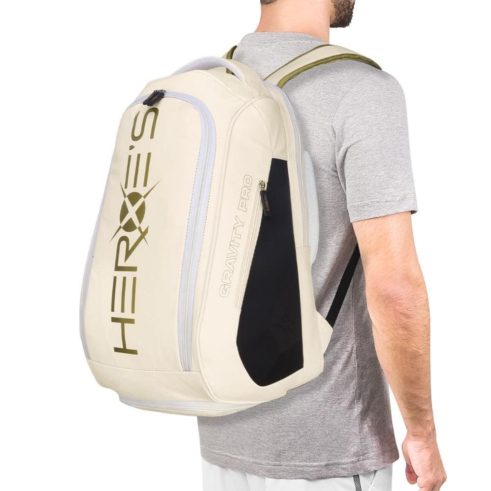 Mochila Heroes Gravity Atlas Creme Dourada e Preta