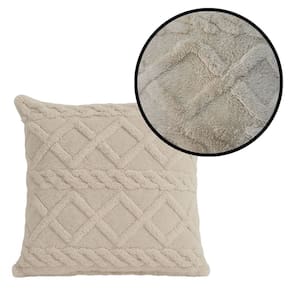 Capa de Almofada Winter Felpudo Luxo Bege 42x42cm - Jolitex