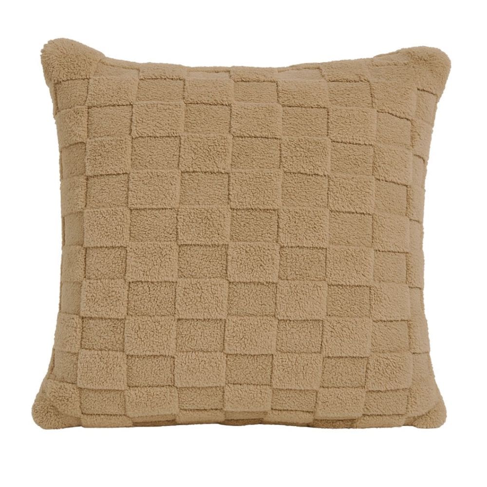 Almofada Decorativa Cheia Winter Felpudo Marrom Com Enchimento 42x42cm - Jolitex