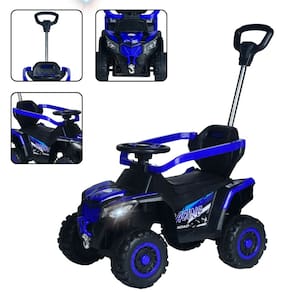 Carrinho de passeio infantil com empurrador farol com luzes Aventura Azul