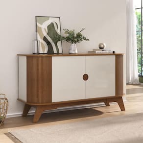Aparador Buffet 140cm 2 Portas com Pés Retrô Multimóveis CR50129