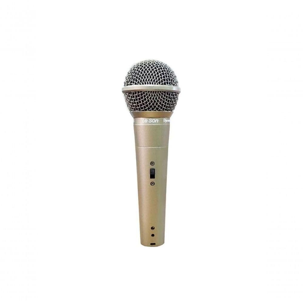 Microfone Leson Ls-58 Metalico Champanhe Cardioide Cabo