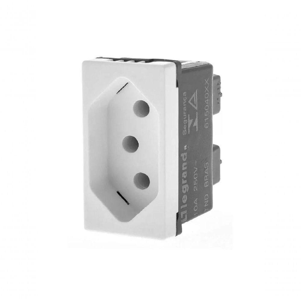 Tomada 2p+t 10a 250v B. Parafuso 1m Branca 615040bc