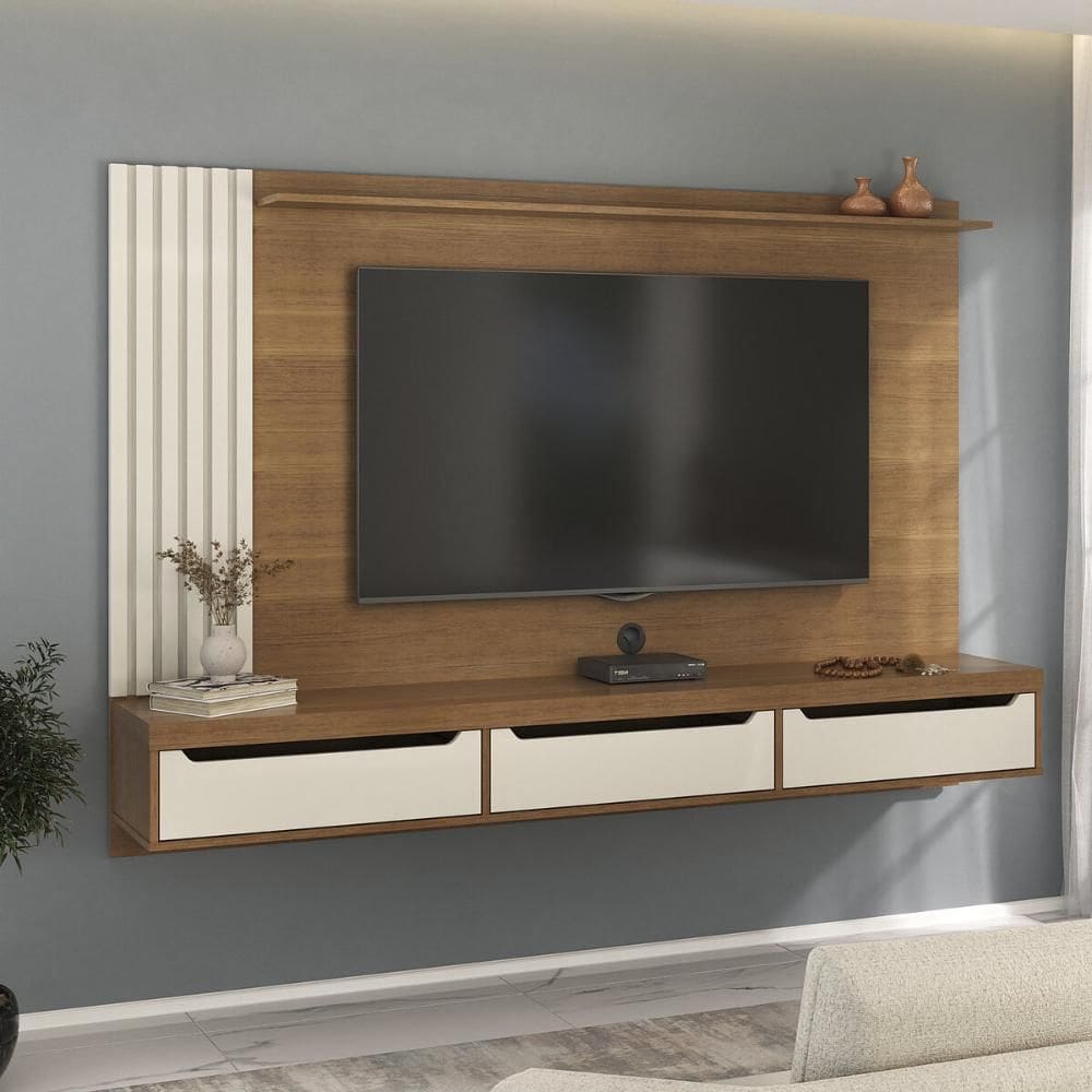 Painel com Suporte para TV até 75 Polegadas 3 Gavetas Multimóveis CR45317