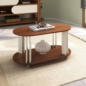 Mesa de Centro Oval 91cm com Rodízios Multimóveis CR45310