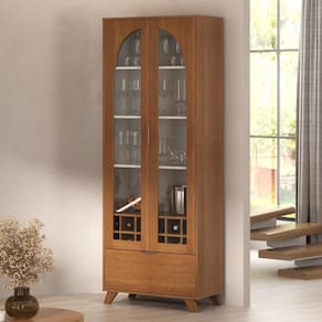 Cristaleira com Vidros 3 Portas e Adega 70cm Multimóveis CR50130